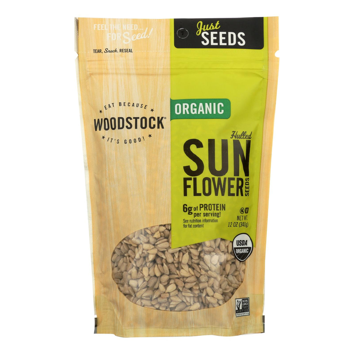 Woodstock Organic Unsalted Hulled Sunflower Seeds (8 Pack, 12 oz. Each) - Cozy Farm
