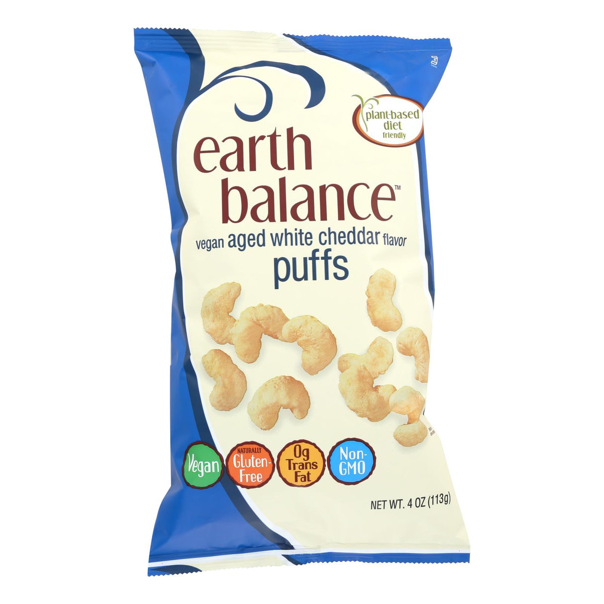 Earth Balance Vegan Puffs Aged White Cheddar, 4 Oz. Pack of 12 - Cozy Farm