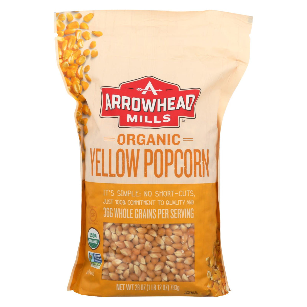 Arrowhead Mills Organic Yellow Popcorn, 6-Pack, 28 Oz Each - Cozy Farm