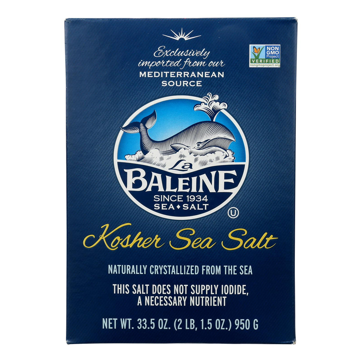 La Baleine Kosher Sea Salt (Pack of 9 - 33.5 Oz.) - Cozy Farm