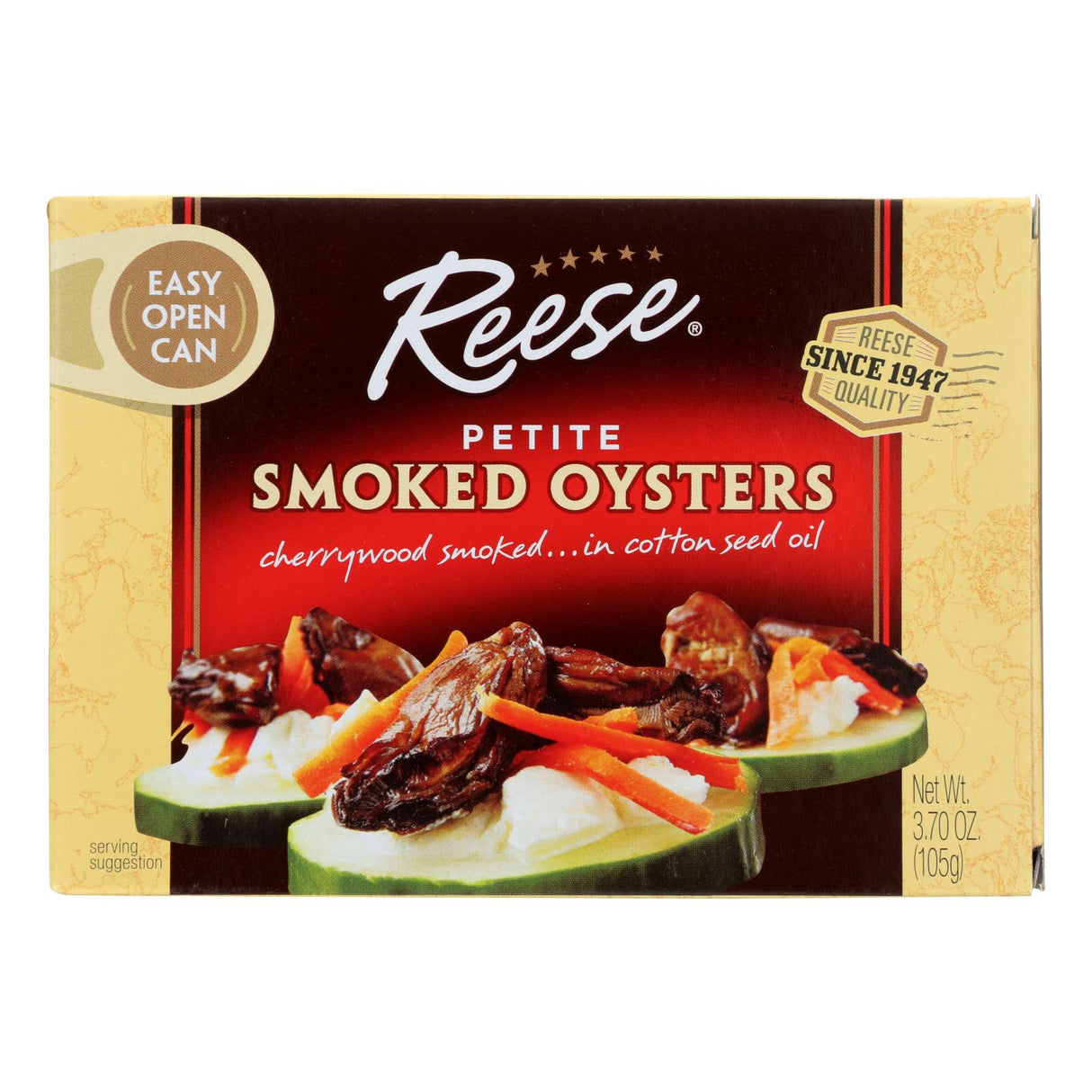 Reese Smoked Petite Oysters, 3.7 Oz. (Pack of 10) - Cozy Farm