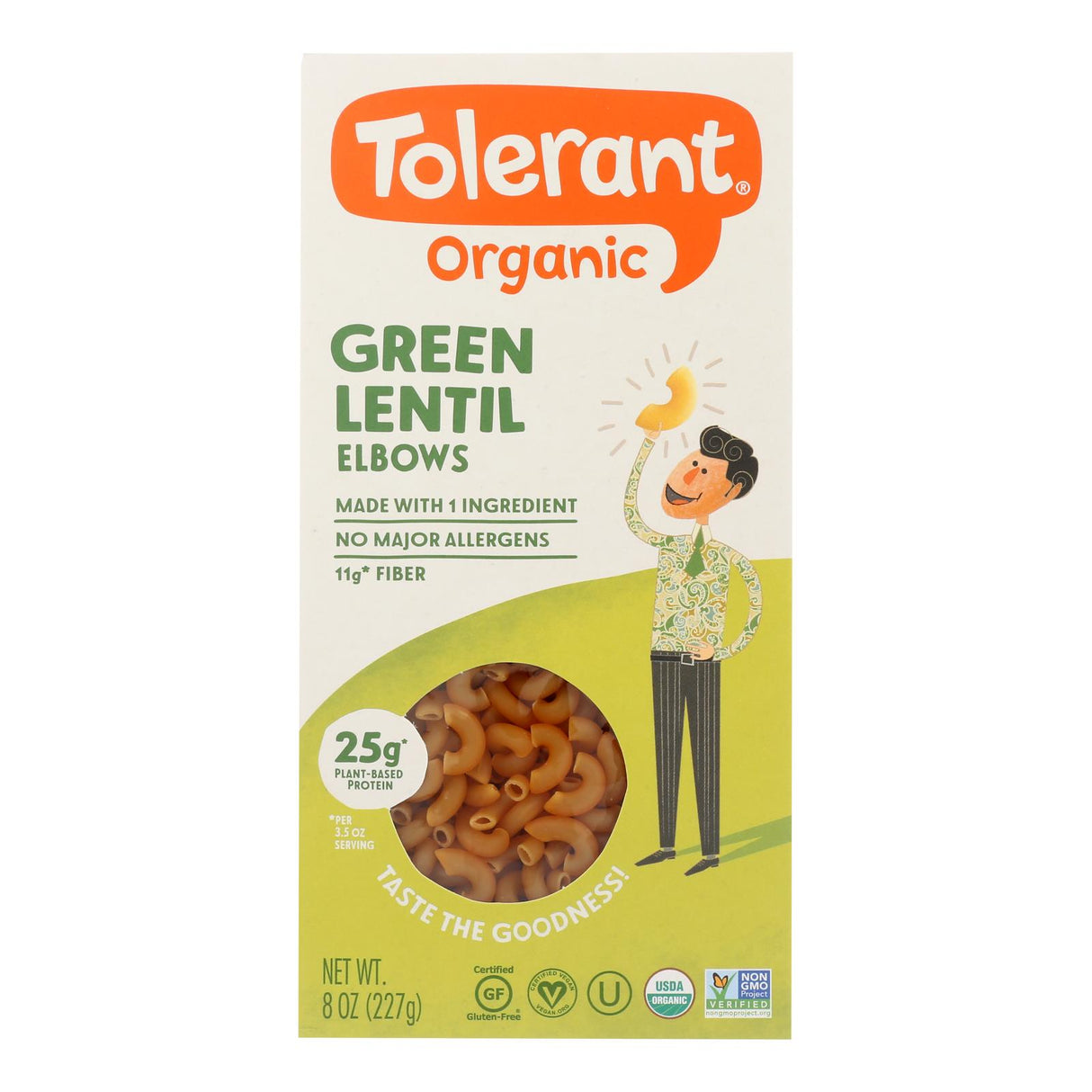 Tolerant Green Lentil Pasta Elbows - (48 Oz.) - Cozy Farm