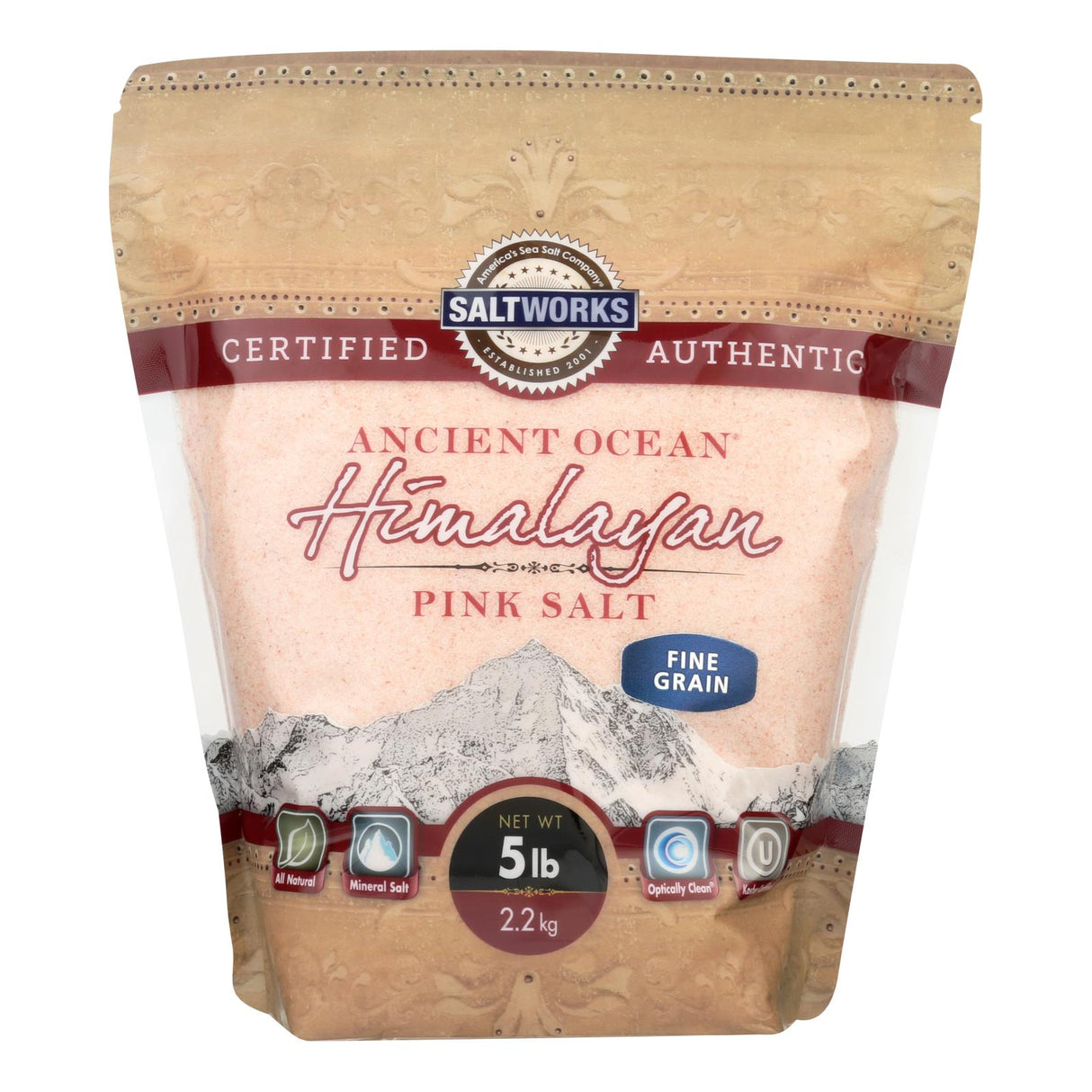 Saltworks Himalayan Pink Fine Salt, 5 lb - Cozy Farm