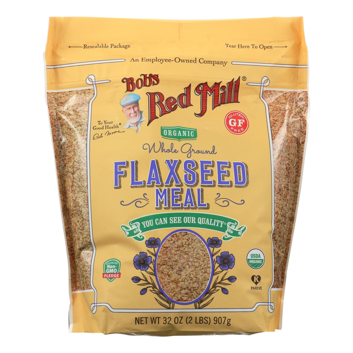 Bob's Red Mill Organic Flaxseed Meal, 4 x 32 Oz. Bags (128 Oz. Total) - Cozy Farm