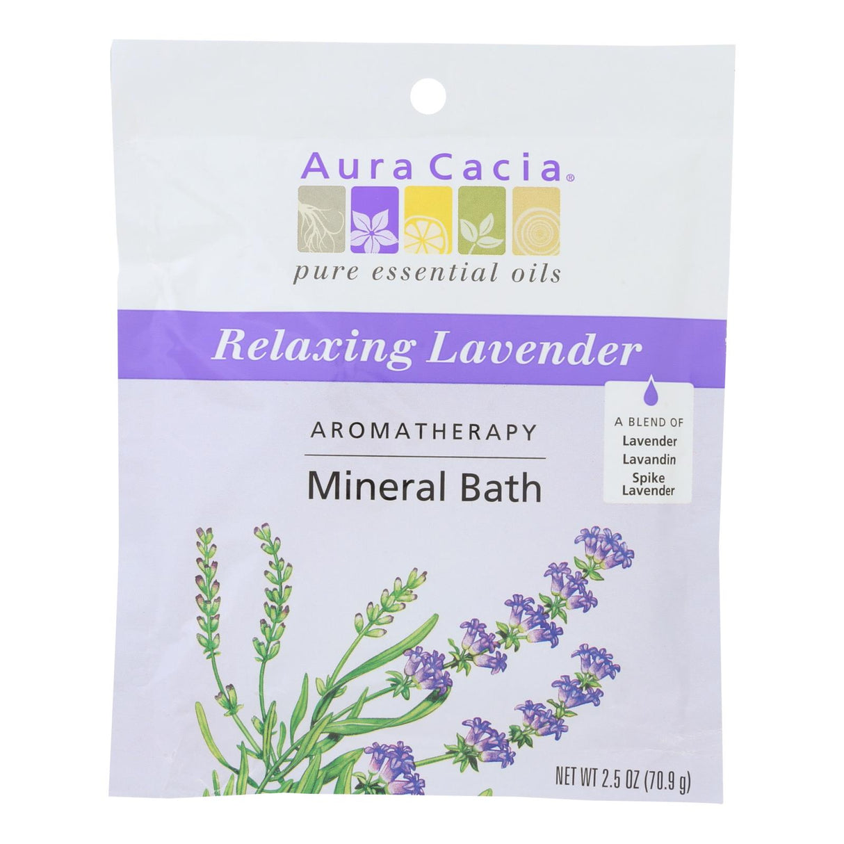 Aura Cacia Aromatherapy Mineral Bath: Lavender Harvest, 2.5 Oz (Pack of 6) - Cozy Farm