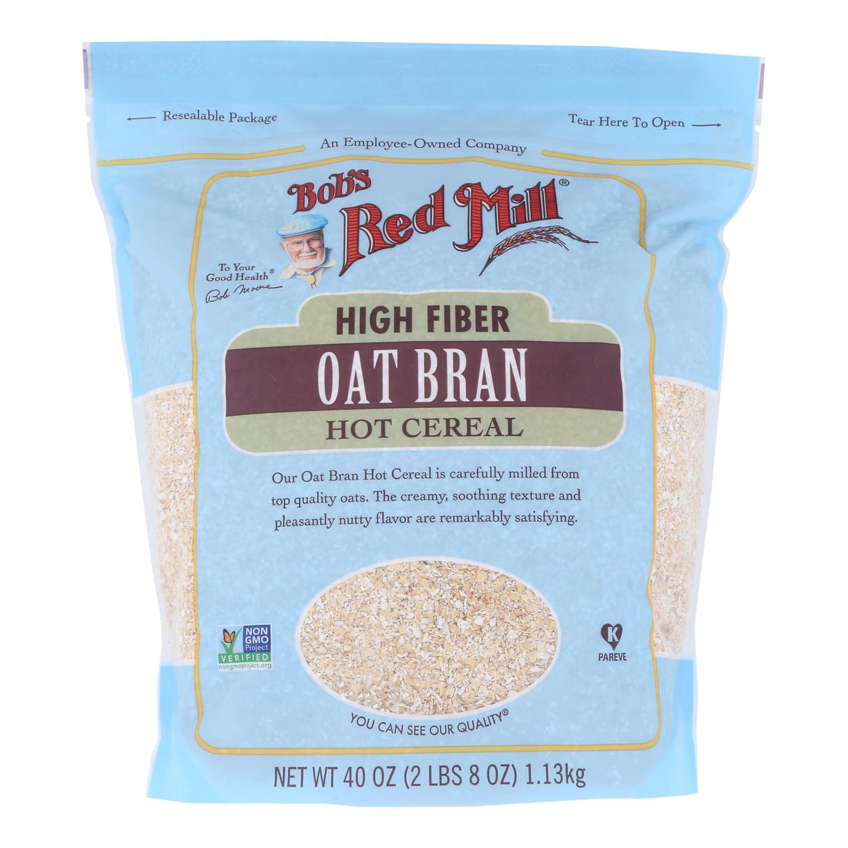 Bob's Red Mill Whole Grain Rolled Oat Bran | Rich in Fiber | 4-Pack, 40 Oz. - Cozy Farm