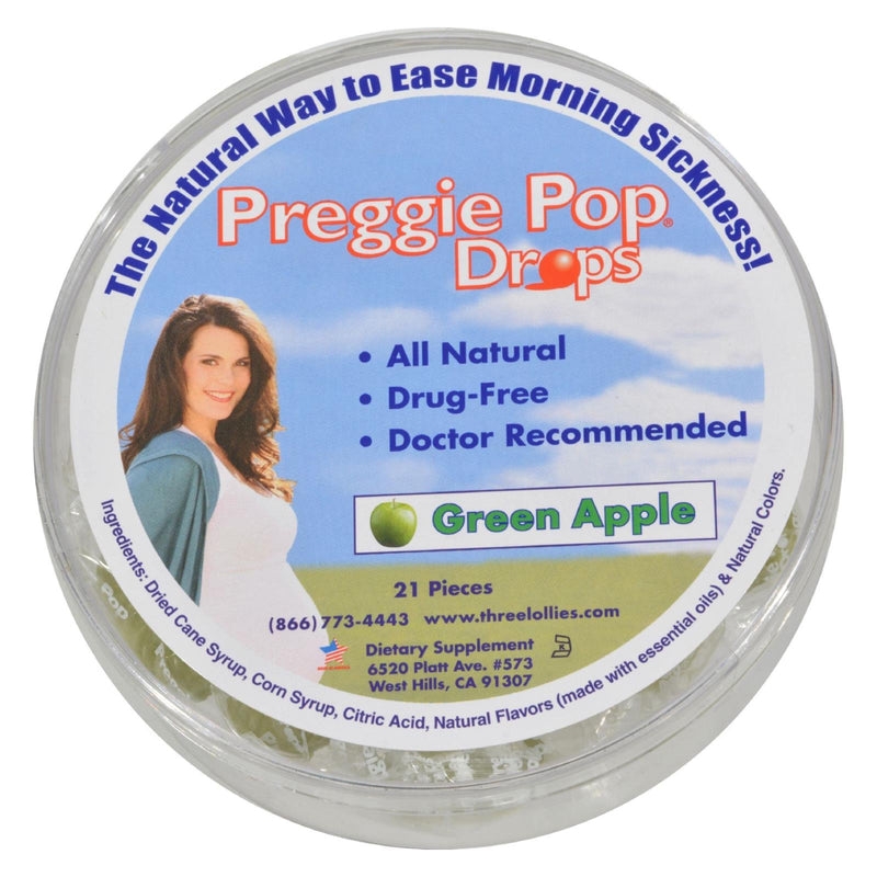 Preggie Pop Drops Natural Green Apple 21-Ct - Cozy Farm 