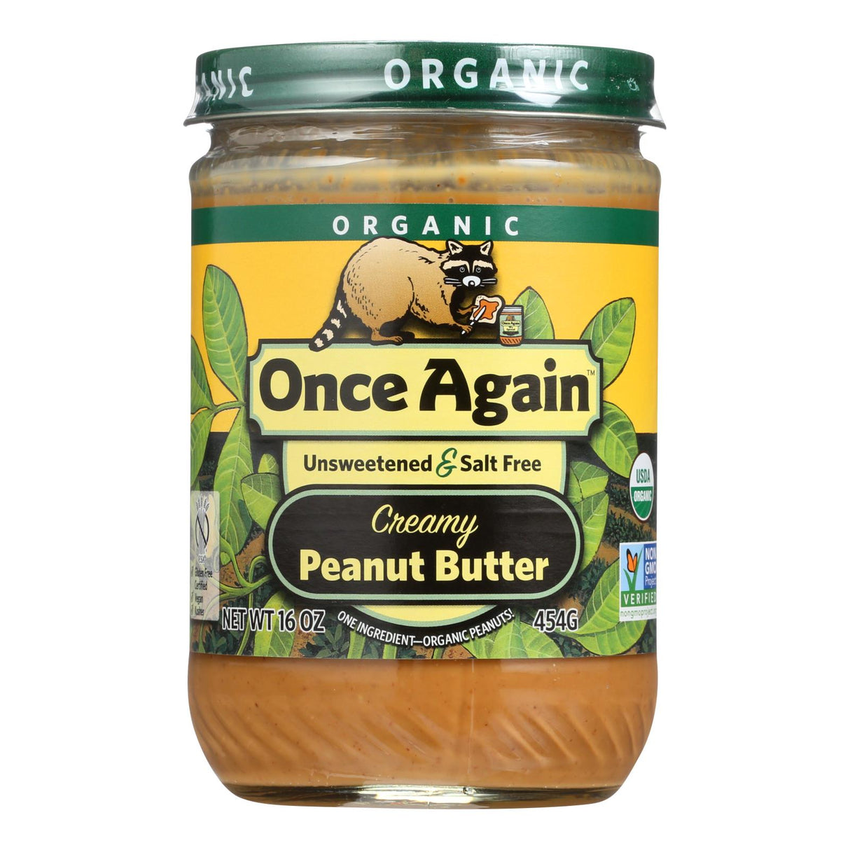 Once Again Peanut Butter, Smooth, Salt-Free (Pack of 6 - 16 Oz.) - Cozy Farm