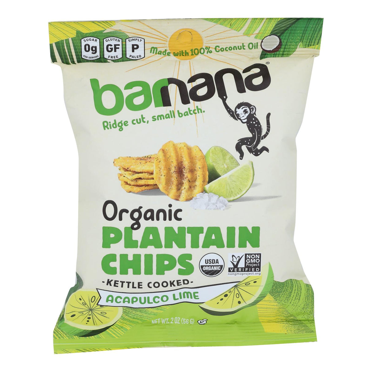 Barnana Acai Lime Plantain Chips (Pack of 6 - 2 Oz.) - Cozy Farm