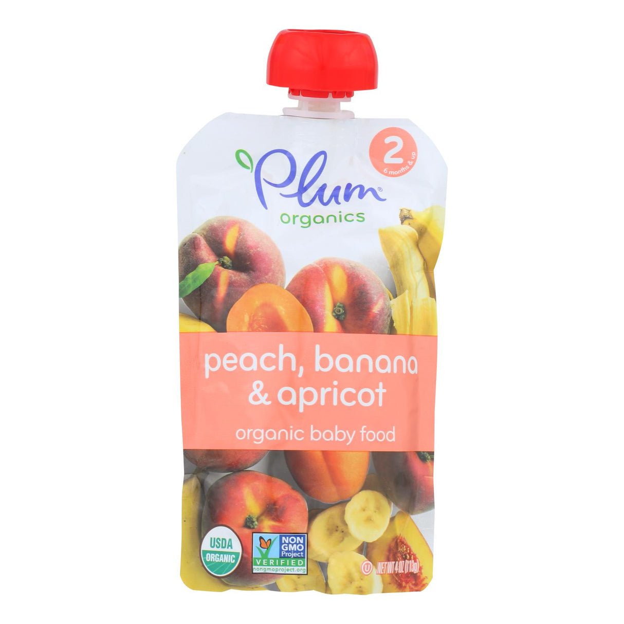 Plum Organics Apricot Banana Baby Food Puree 3.5 Oz (Pack of 6) - Cozy Farm