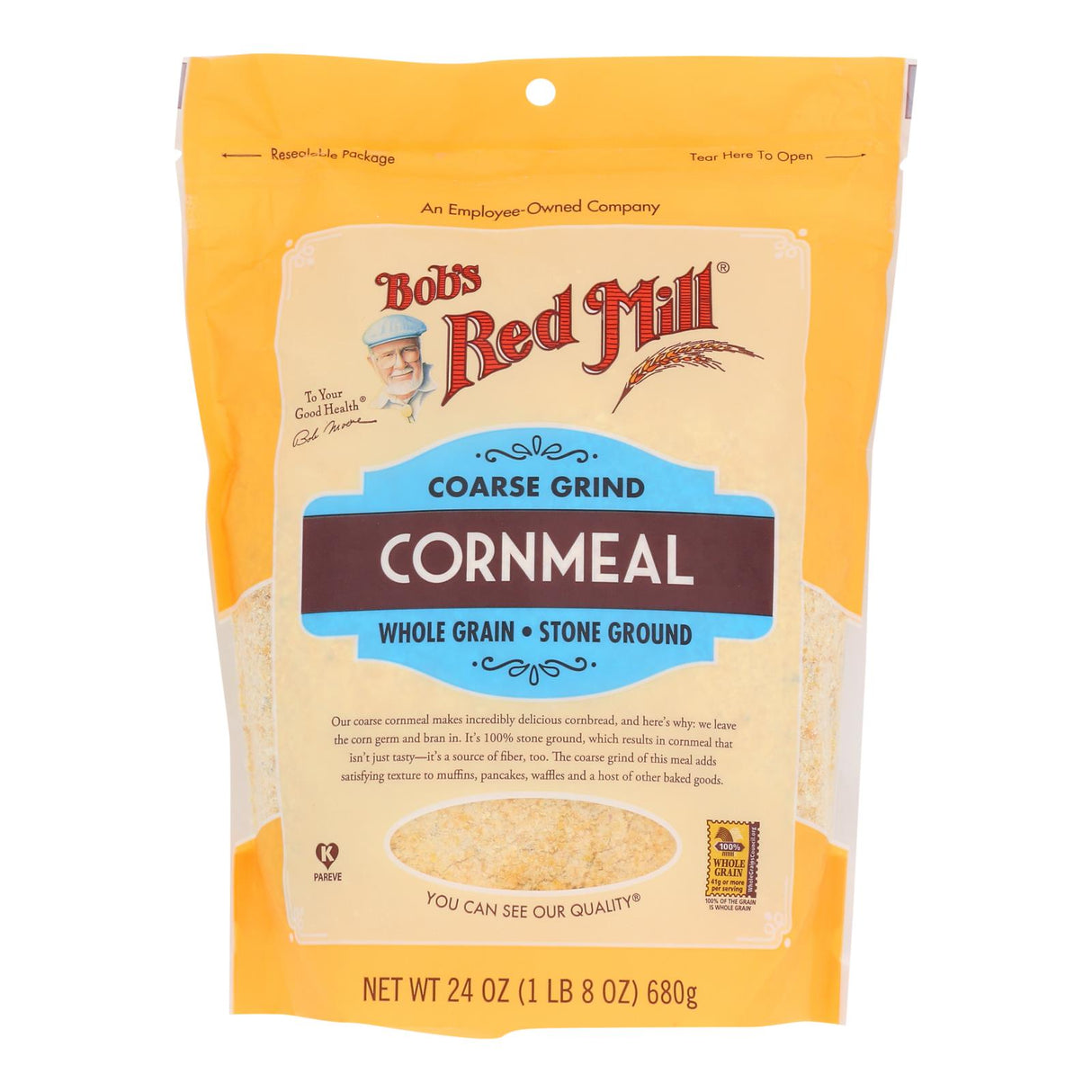Bob's Red Mill Course Grind Cornmeal, Pack of 4 (24 Oz. Bags) - Cozy Farm