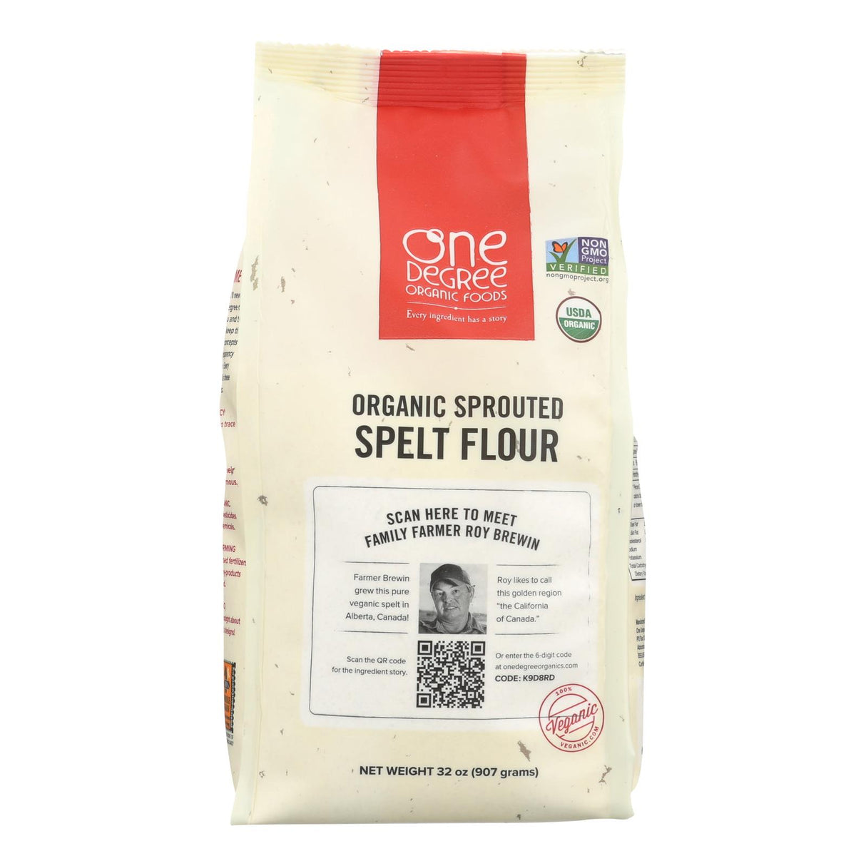 One Degree Organic Sprouted Spelt Flour - 32 Oz. (Pack of 6) - Cozy Farm