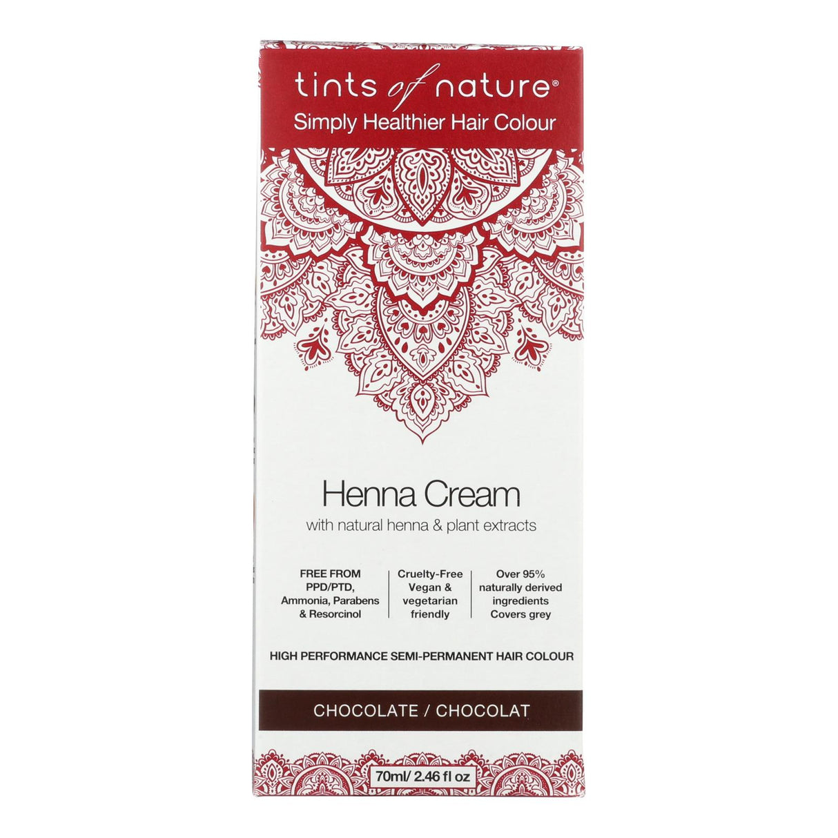 Tintes Of Naturae Henna Cream Chocolatte 2.46 Fl Oz - Cozy Farm