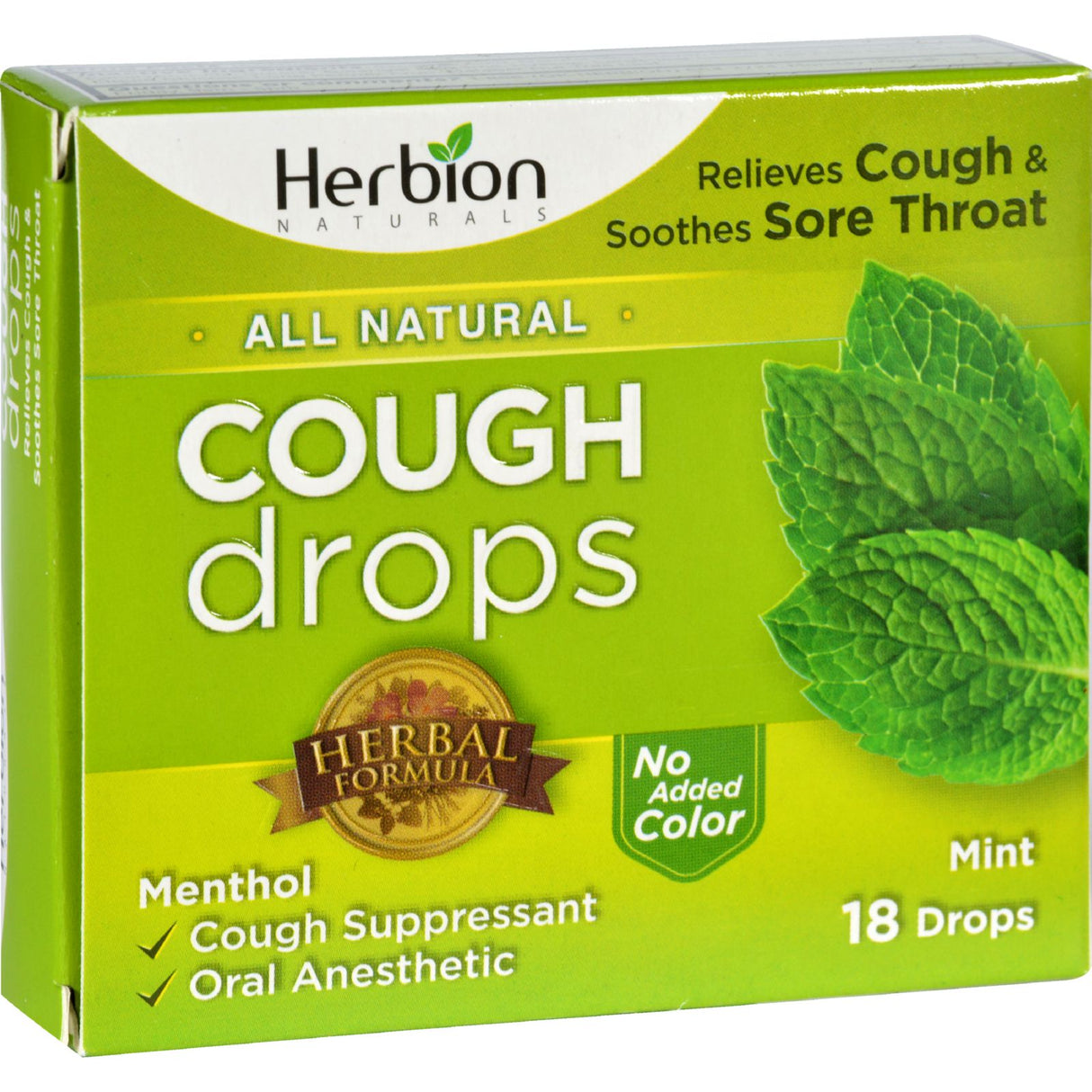 Herbion Naturals Cough Drops - Refreshing Mint (Pack of 18) - Cozy Farm