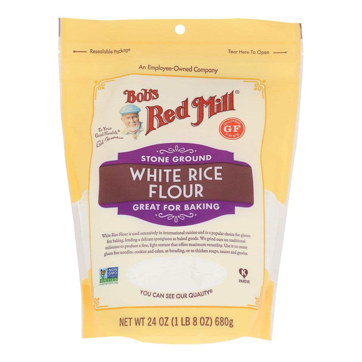 Bob's Red Mill Organic White Rice Flour, 4-Pack, 24 Oz. Bags (Gluten-Free Baking) - Cozy Farm