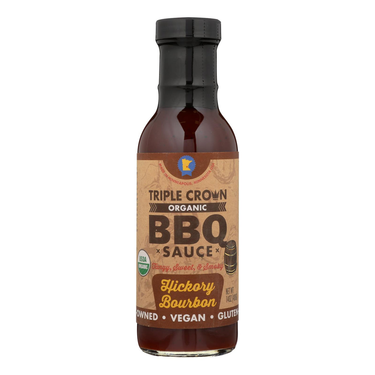 Triple Crown BBQ Hickory Bourbon (Pack of 6 - 14 fl. oz.) - Cozy Farm
