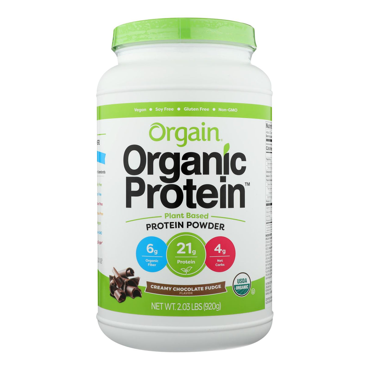 Orgain Organic Plant-Based Protein Powder, Creamy Chocolate Fudge, 2.03 Lbs - Cozy Farm