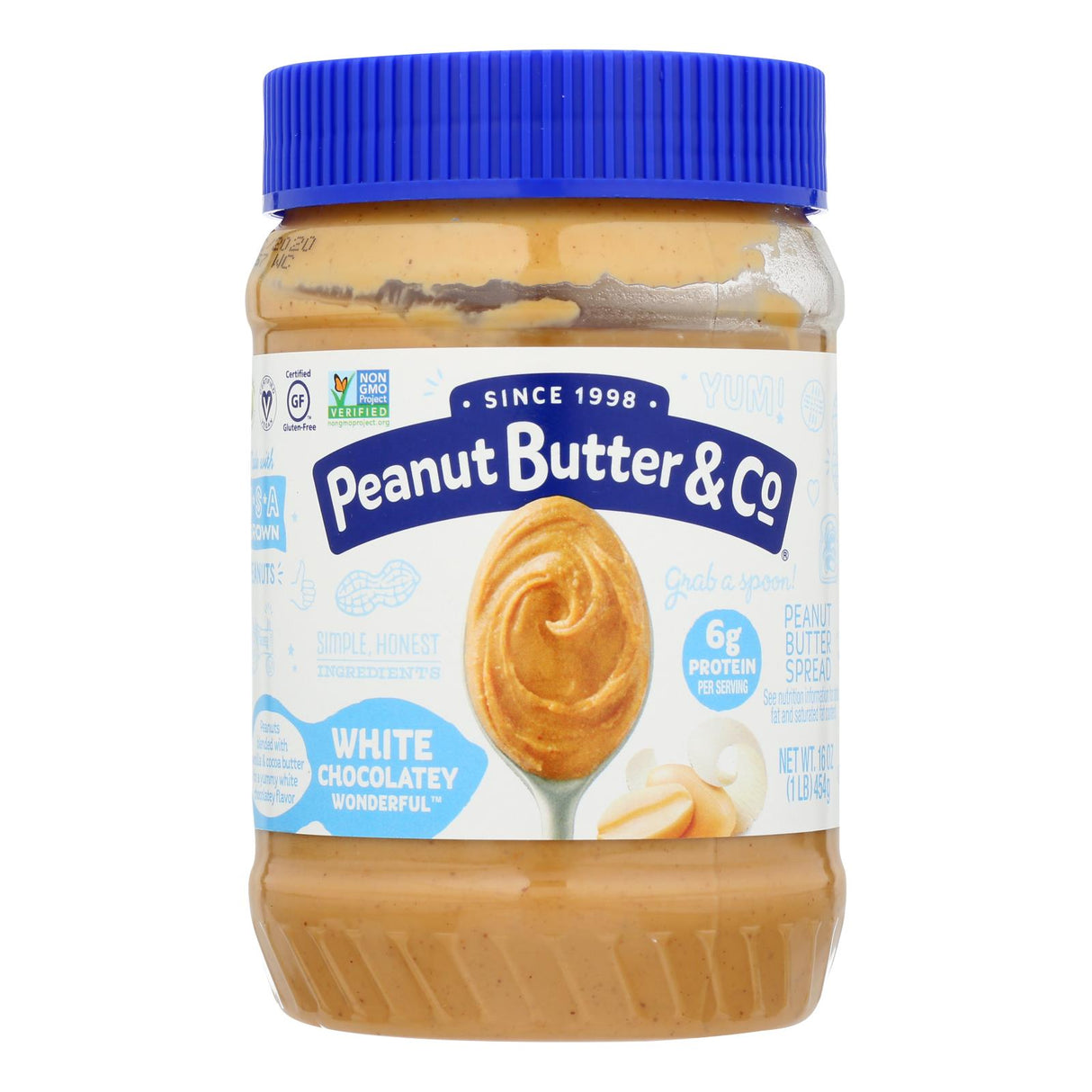 Peanut Butter & Co. White Chocolate Wonderful Peanut Butter (6-Pack, 1 lb.) - Cozy Farm