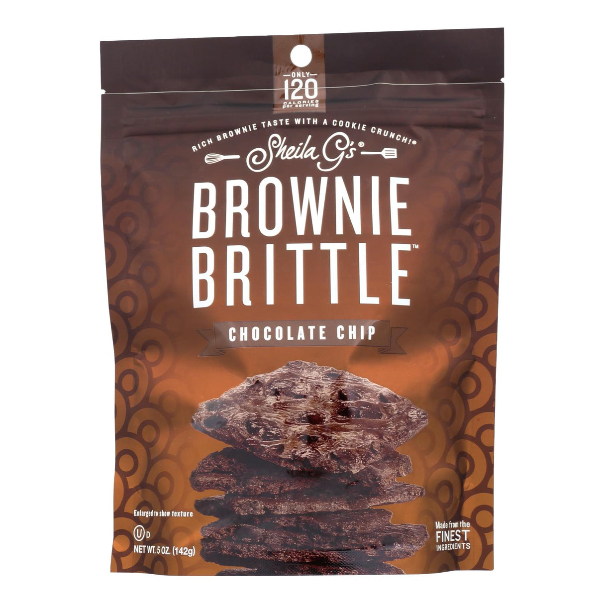 Sheila G's Brownie Brittle, Rich Chocolate Chip, 5 Oz. (Pack of 12) - Cozy Farm