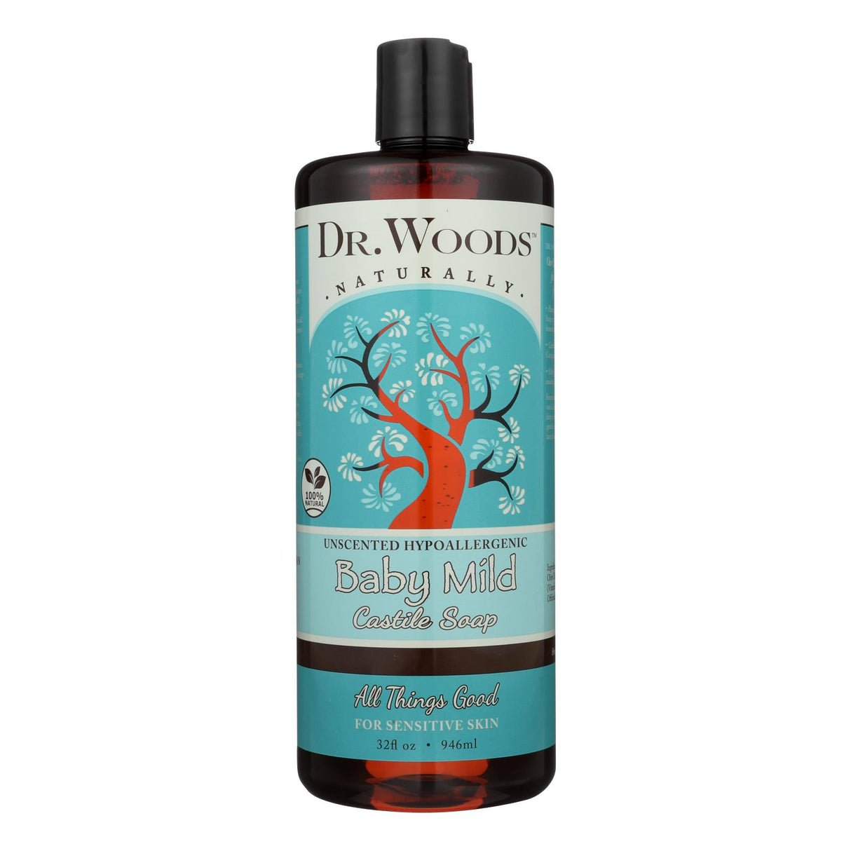 Dr. Woods Baby Mild Castile Soap - Gentle and Pure for Sensitive Skin (32 oz.) - Cozy Farm