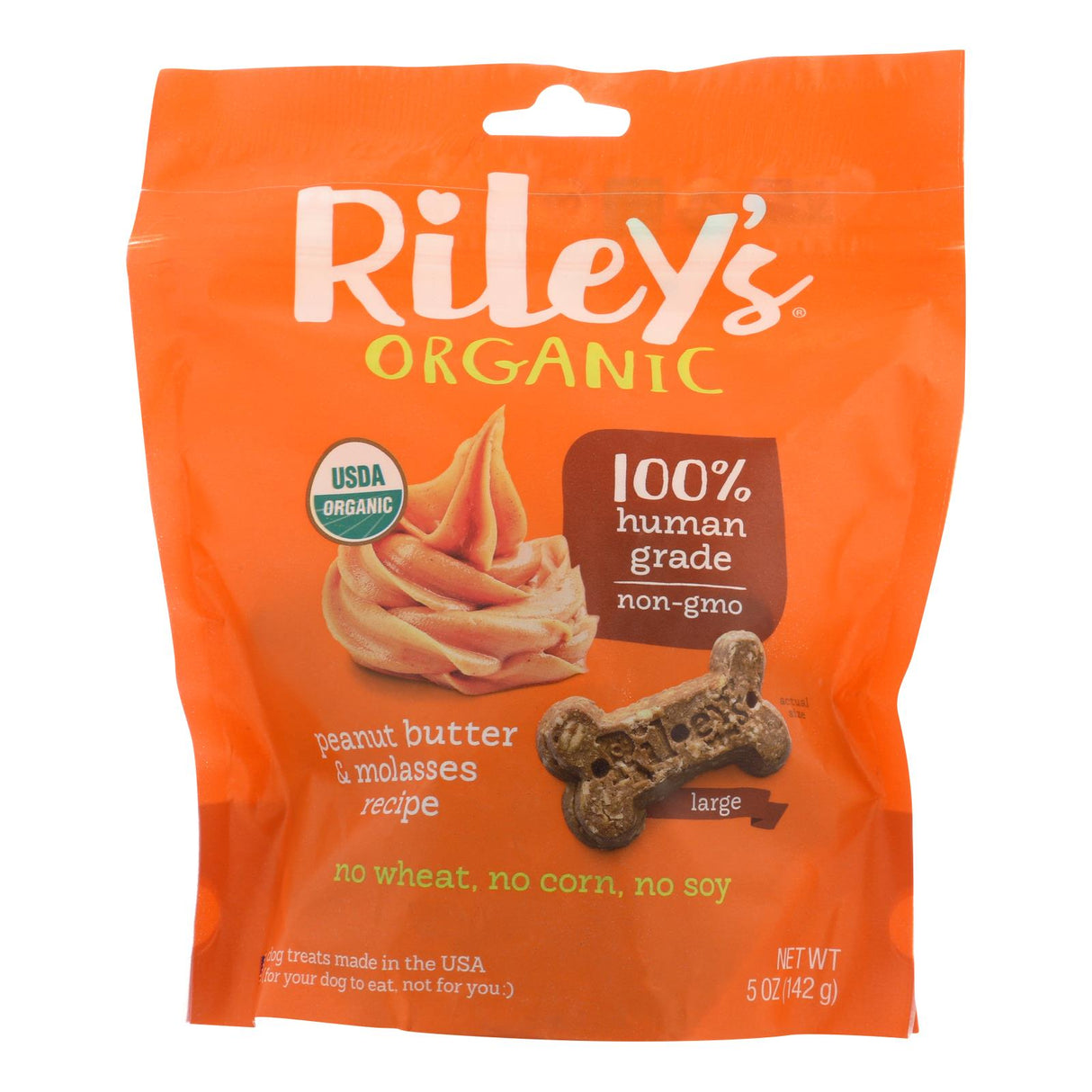 Riley's Organics Organic Peanut Butter & Molasses Dog Treats, 6 Pack - 5 Oz. - Cozy Farm