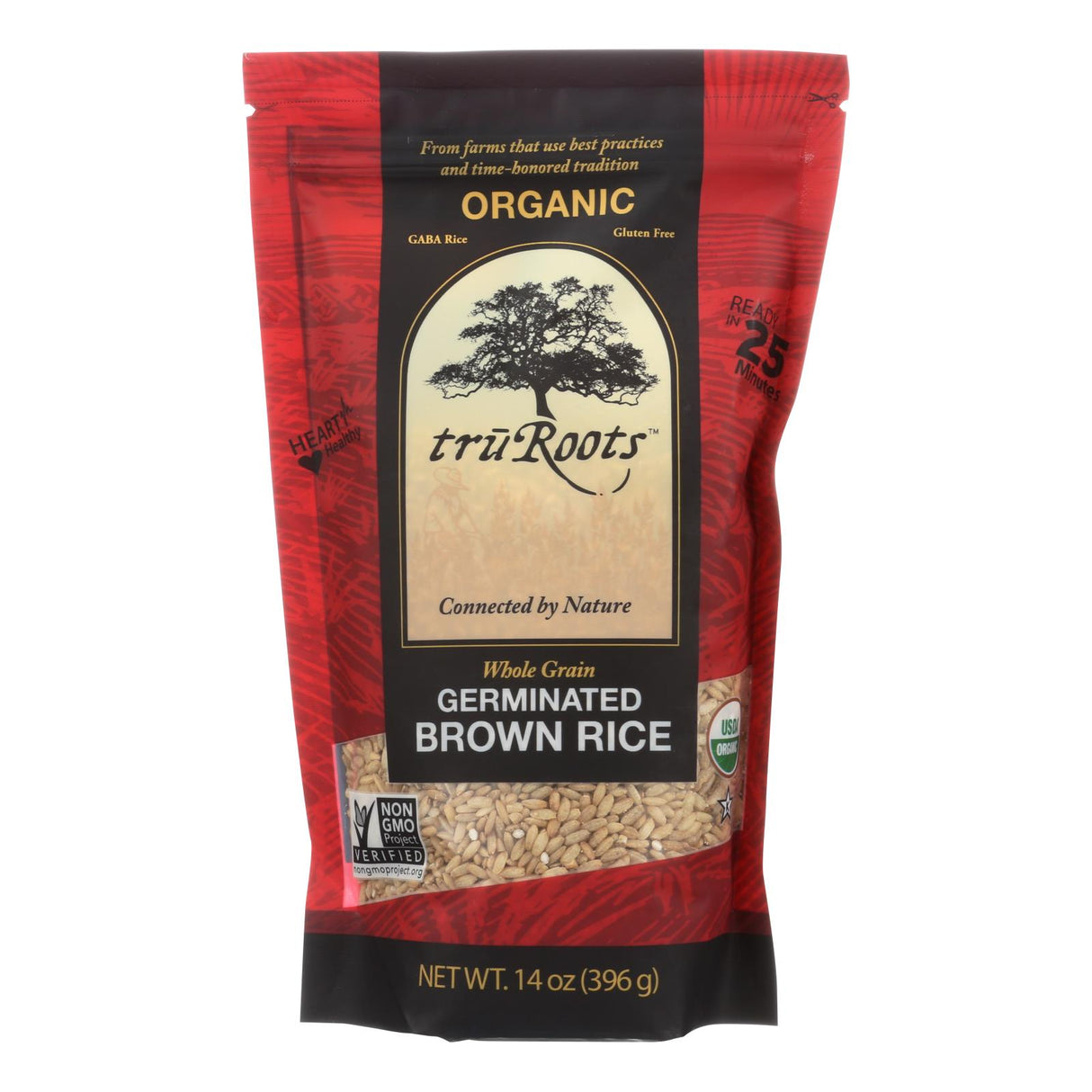 Truroots Organic Germinated Brown Rice: Whole Grain Goodness in a Pack of Six (14 Oz Each) - Cozy Farm