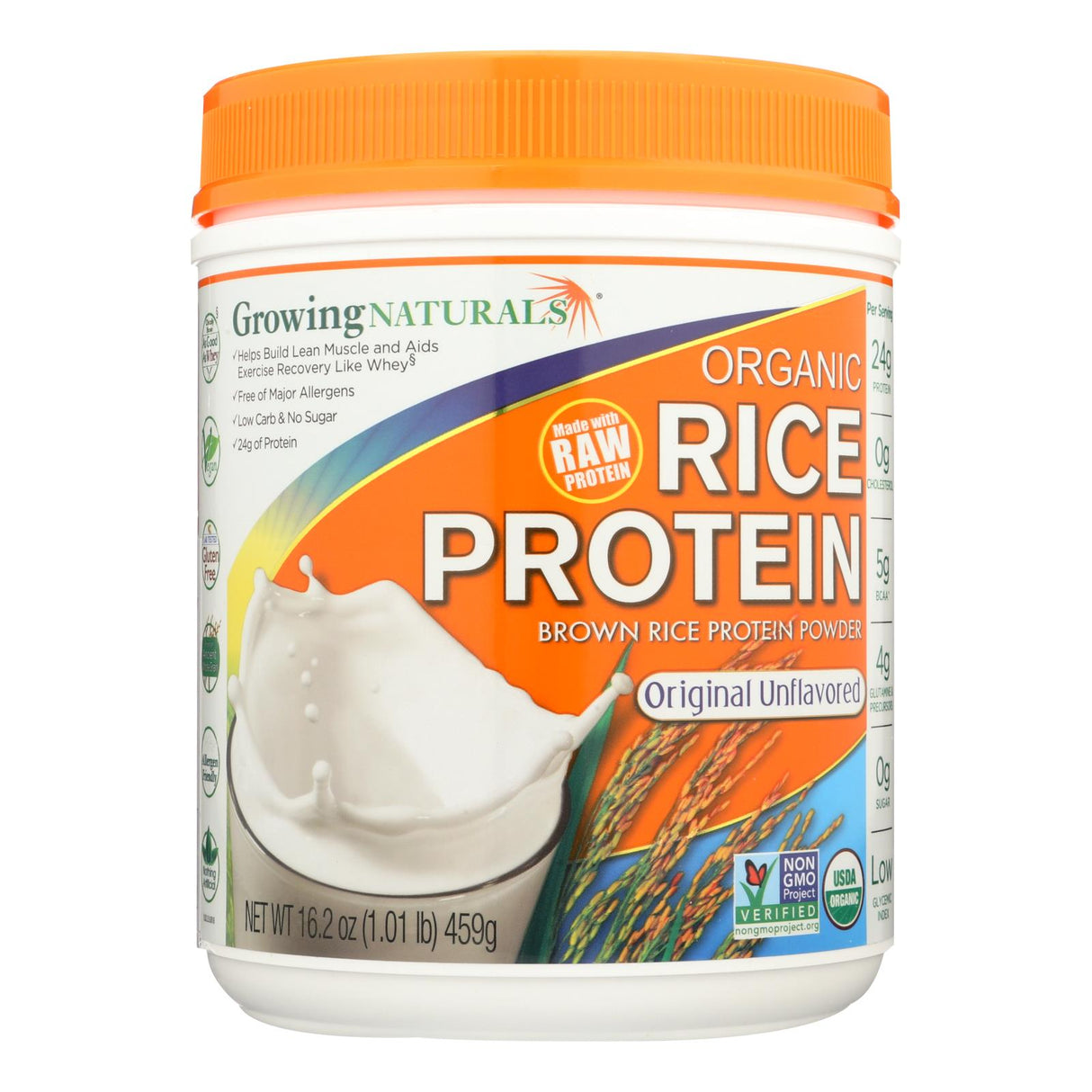 Growing Naturals Rice Protein Powder - 16.19 Oz. - Cozy Farm