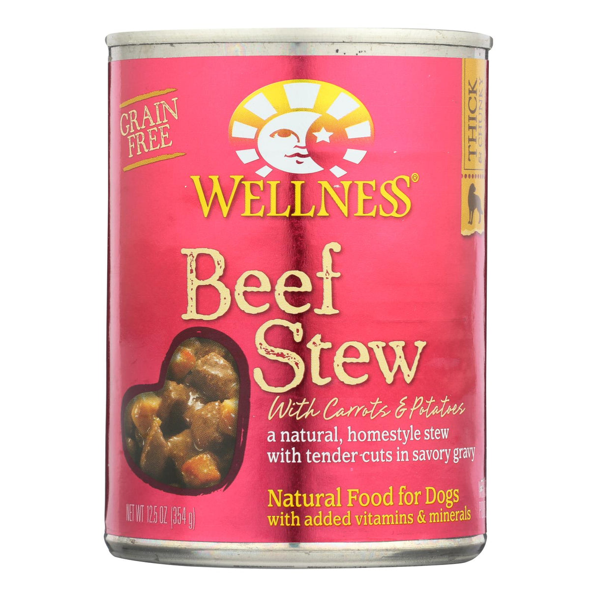 Wellness Pet Products Dog Food - Beef With Carrot And Potato (Pack of 12) - 12.5 Oz. - Cozy Farm