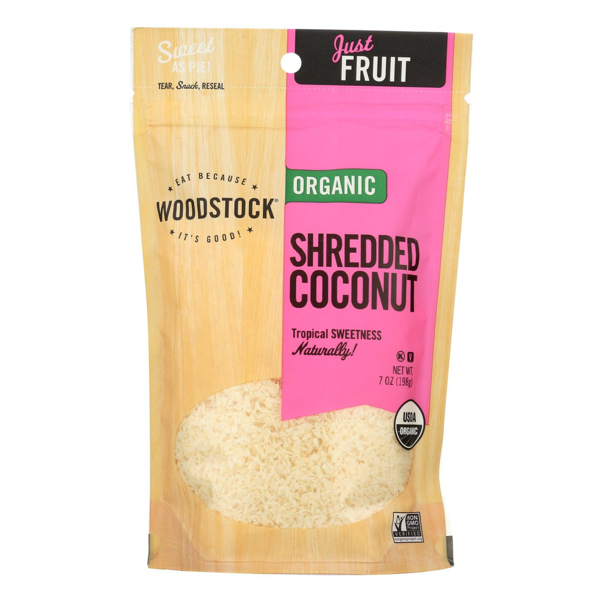 Woodstock Organic Shredded Coconut - Unsweetened, Non-GMO (8 Pack x 7 Oz.) - Cozy Farm