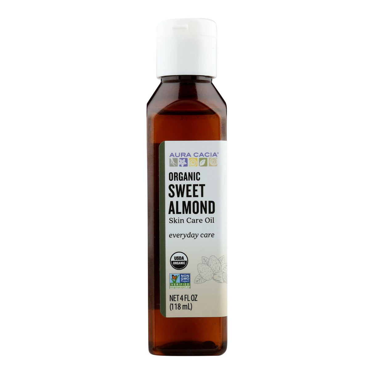 Aura Cacia Organic Sweet Almond Oil, 4 Fl Oz - Cozy Farm