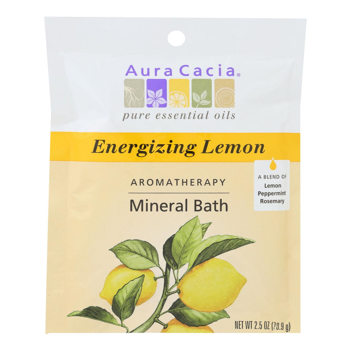 Aura Cacia Aromatherapy Mineral Bath Energizing Lemon (Pack of 6) - 2.5 Oz - Cozy Farm
