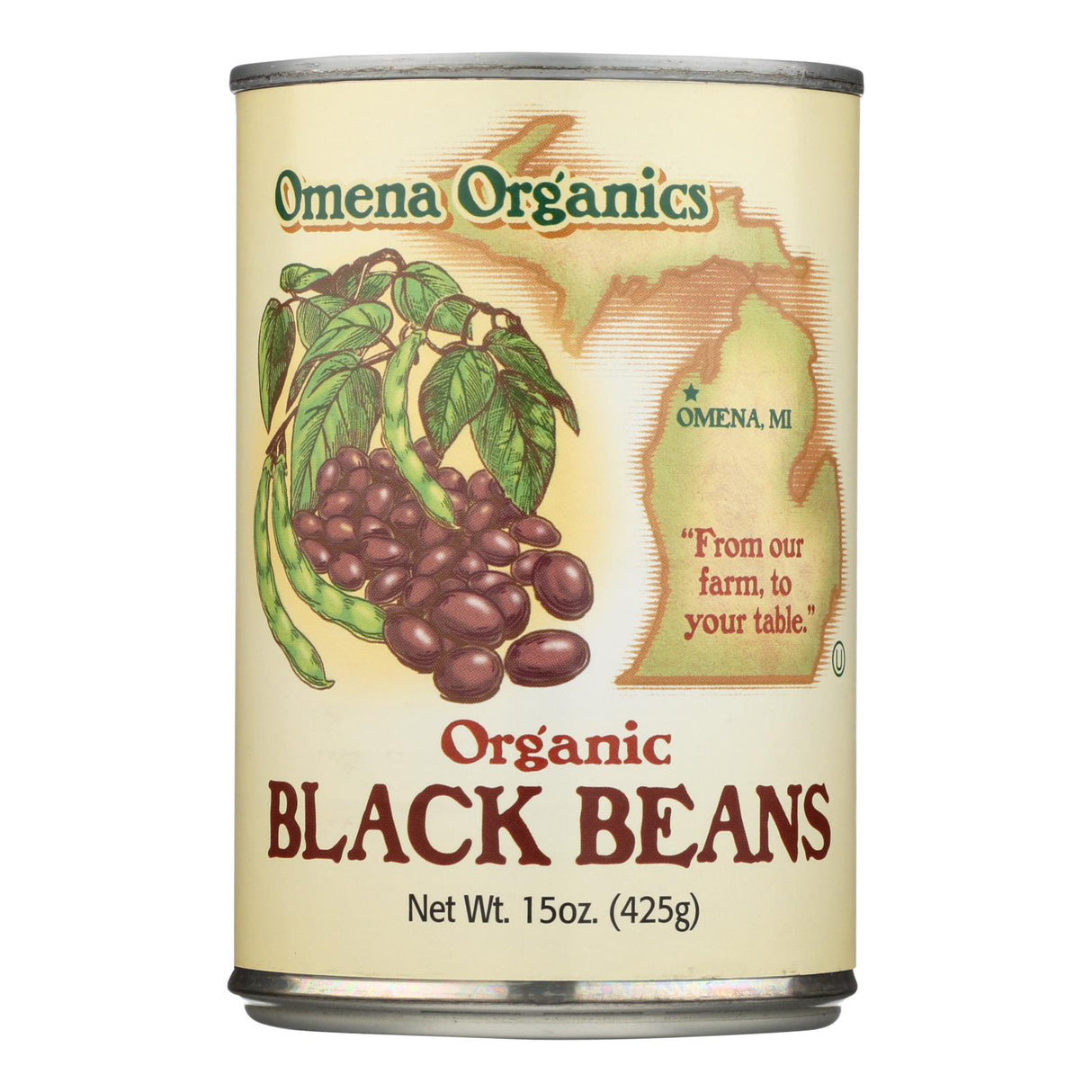 Omena Organics Black Beans Bulk 15 Oz., Pack of 12 - Cozy Farm