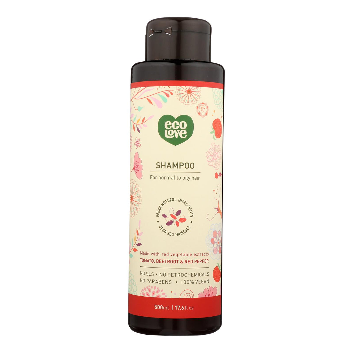 Ecolove Red Vegetables Shampoo for Normal to Oily Hair (17.6 Fl Oz) - Cozy Farm