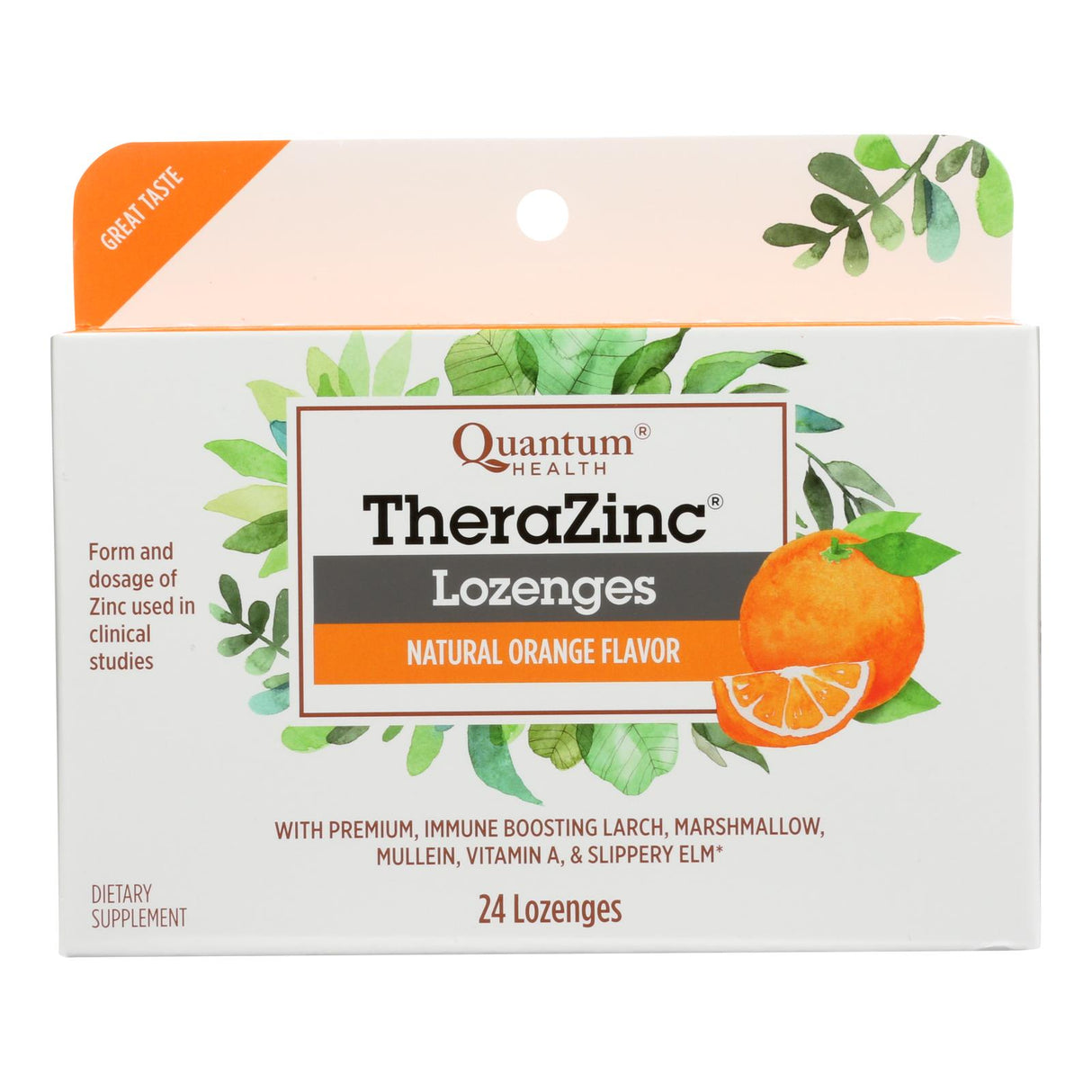 Quantum Therazinc Cold Season Plus Lozenges Orange, 14 mg - 24 Lozenges - Cozy Farm