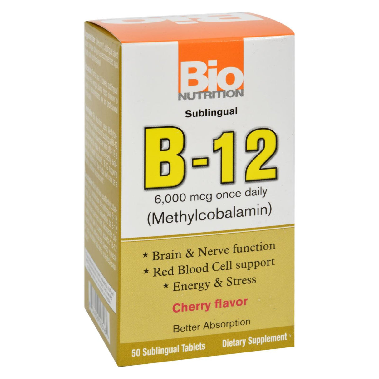 Bio Nutrition B12 Sublingual - 6000mcg Fast Acting 50 Sublingual Tablets - Cozy Farm