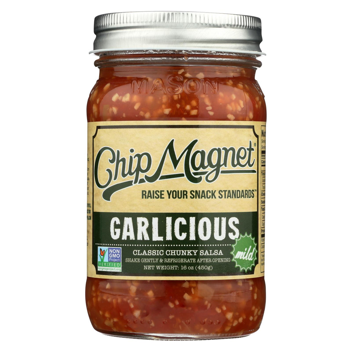 Chip Magnet Salsa Sauce Appeal, Garlicious, 16 Oz (Pack of 6) - Cozy Farm