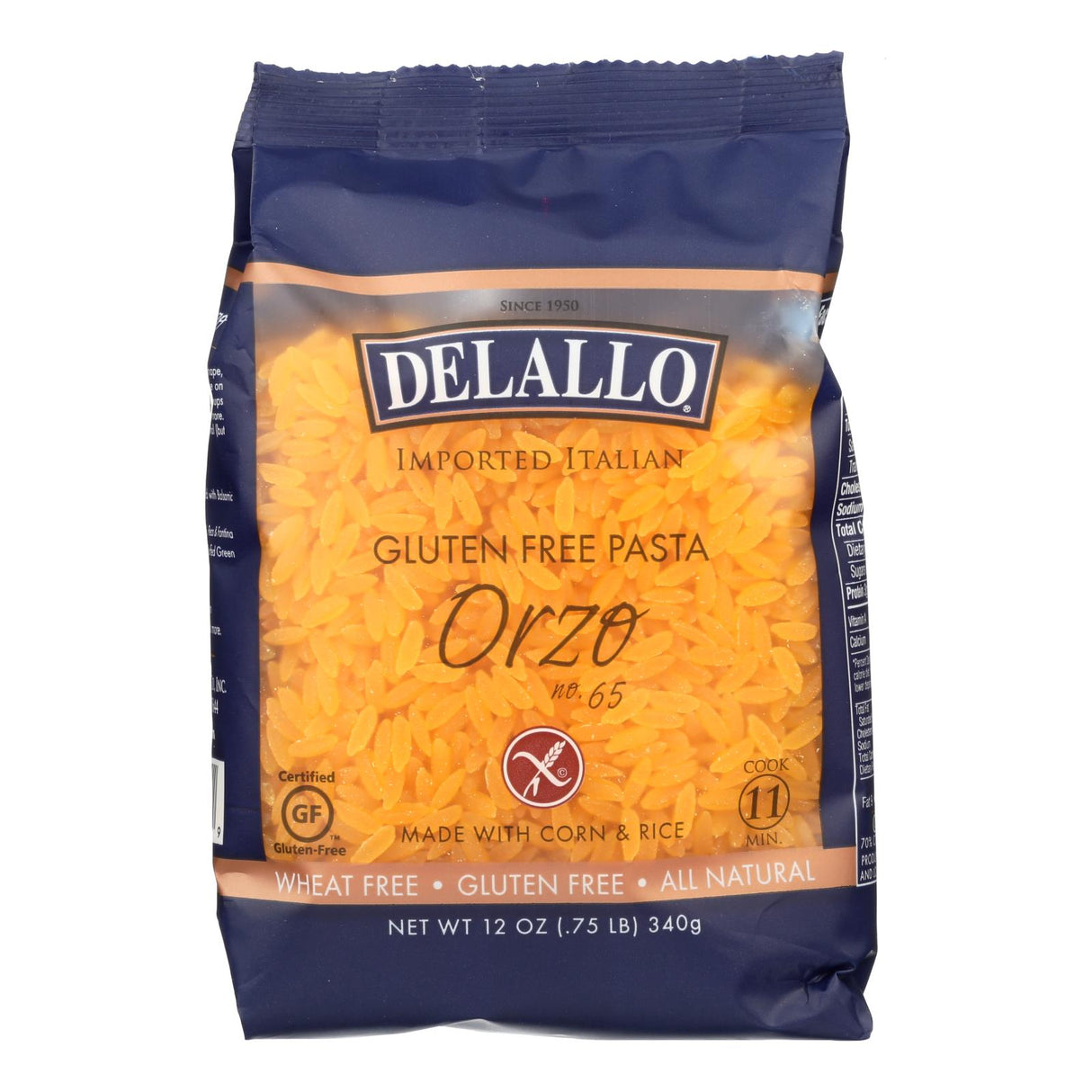 Delallo Gluten-Free Orzo Pasta, 12 Pack of 12 Oz. Boxes - Cozy Farm