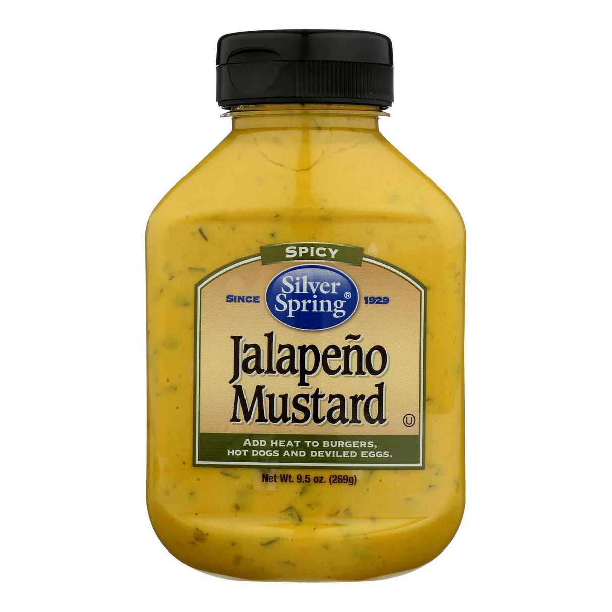Silver Spring Squeeze Mustard Jalapeno (Pack of 9 - 9.5 Oz. Bottles) - Cozy Farm