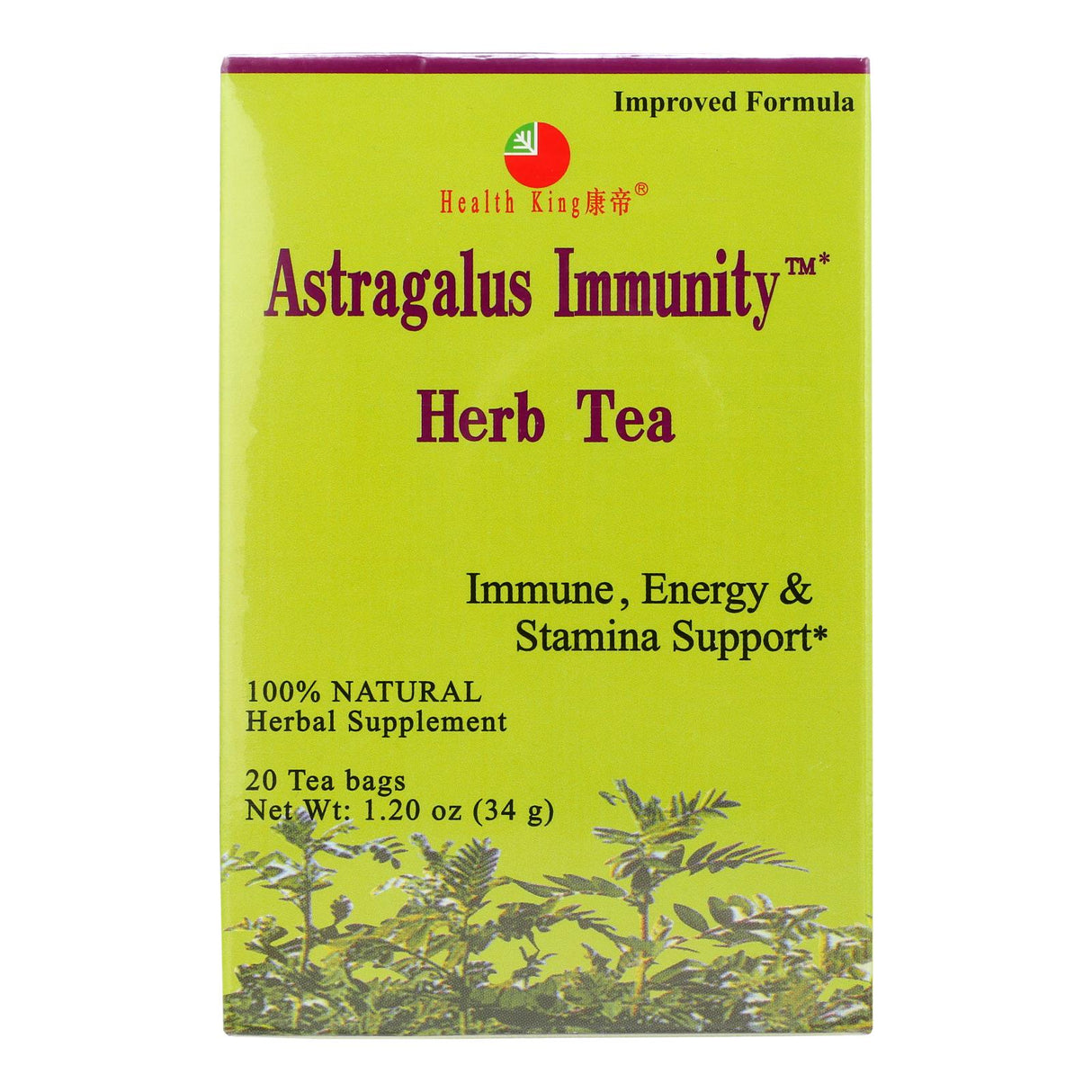 Health King Astragalus Herb Tea for Immunity Health (20 Tea Bags) - Cozy Farm