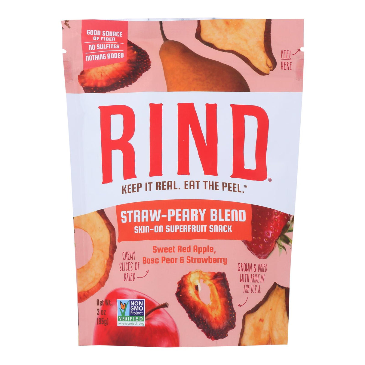 Rind Snacks - Drd Fruit Blend Straw-peary - 3 Oz. (Pack of 12) - Cozy Farm