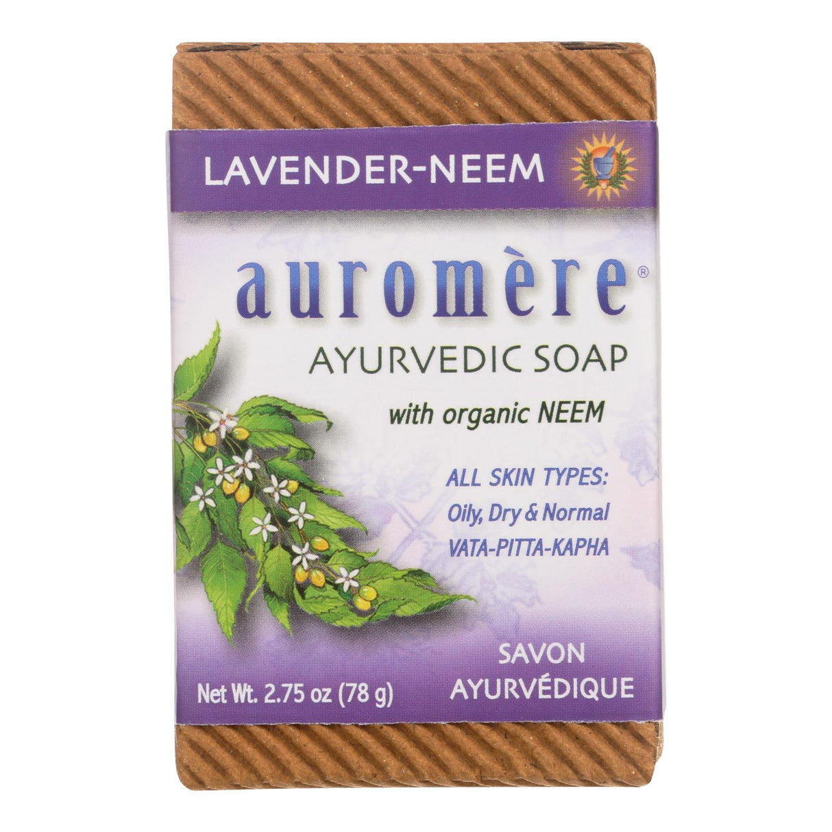 Auromere Ayurvedic Lavender Neem Bar Soap 2.75 Oz. - Cozy Farm