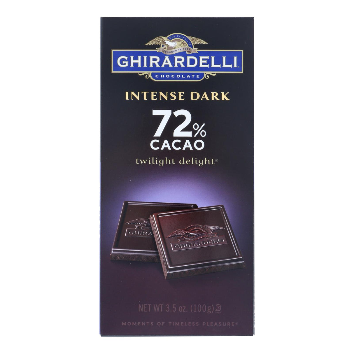 Ghirardelli Intense Dark 72% Cacao Twilight Delight Chocolate Bars - Case Of 12 - 3.5 Oz - Cozy Farm