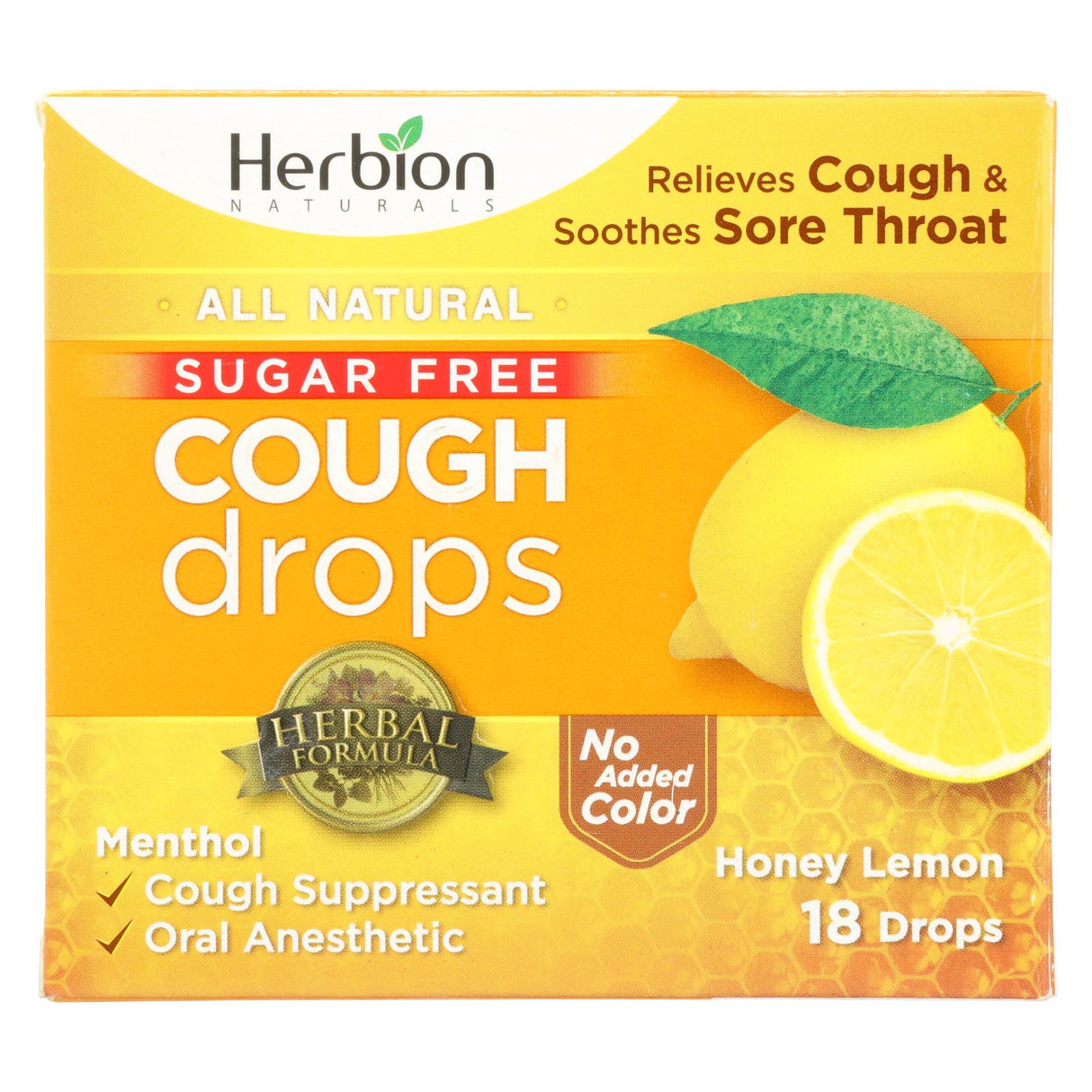 Herbion Naturals Honey Lemon Cough Drops 18-Count - Cozy Farm