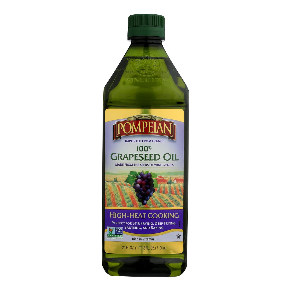 Pompeian 100% Grapeseed Oil (Pack of 6 - 24 Fl. Oz.) - Cozy Farm