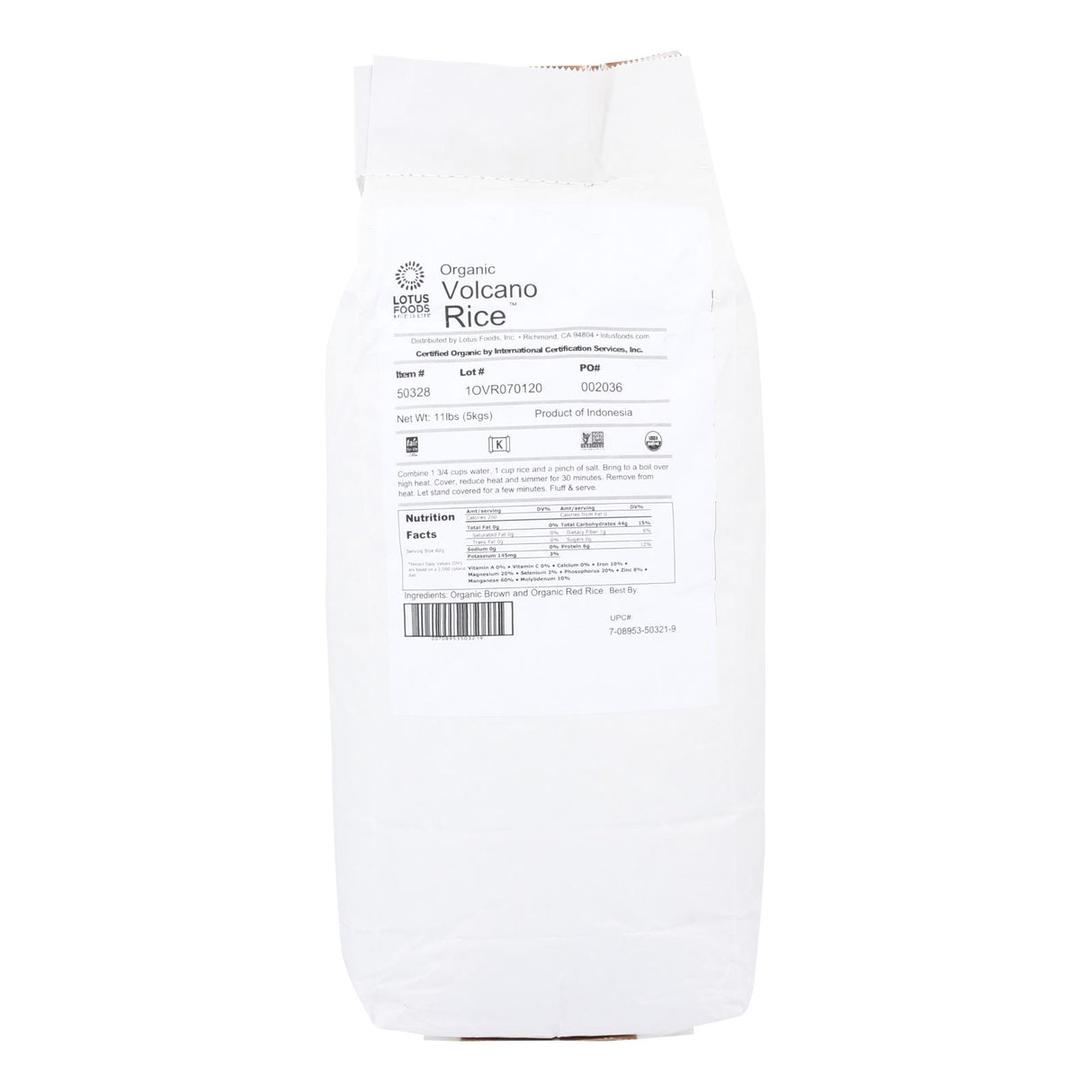 Lotus Foods Organic Rice Volcano 11lb - Cozy Farm