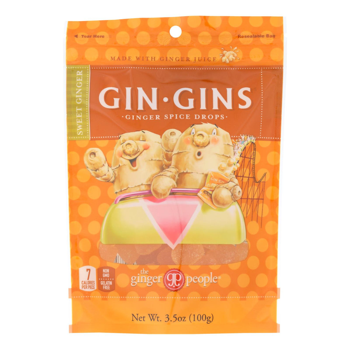 The Ginger People Gin Gins Ginger Spice Drops - 3.5 Oz (Pack of 12) - Cozy Farm