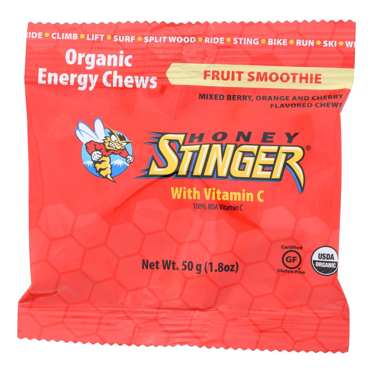 Honey Stinger Energy Chew - Organic Fruit Smoothie Flavor - 1.8 Oz - Case of 12 - Cozy Farm