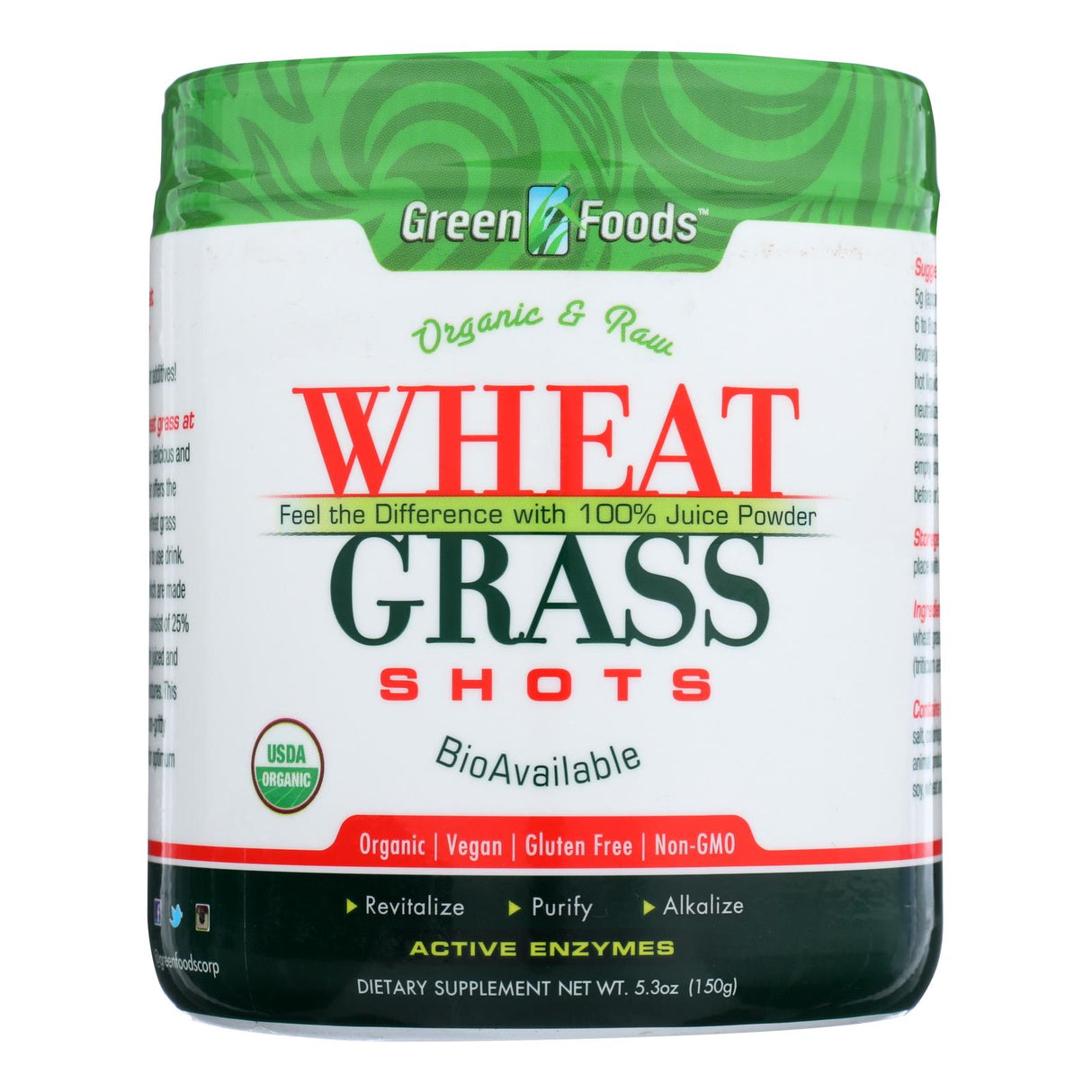 Organic Raw Wheat Grass Shots (5.3 Oz.) - Green Foods - Cozy Farm
