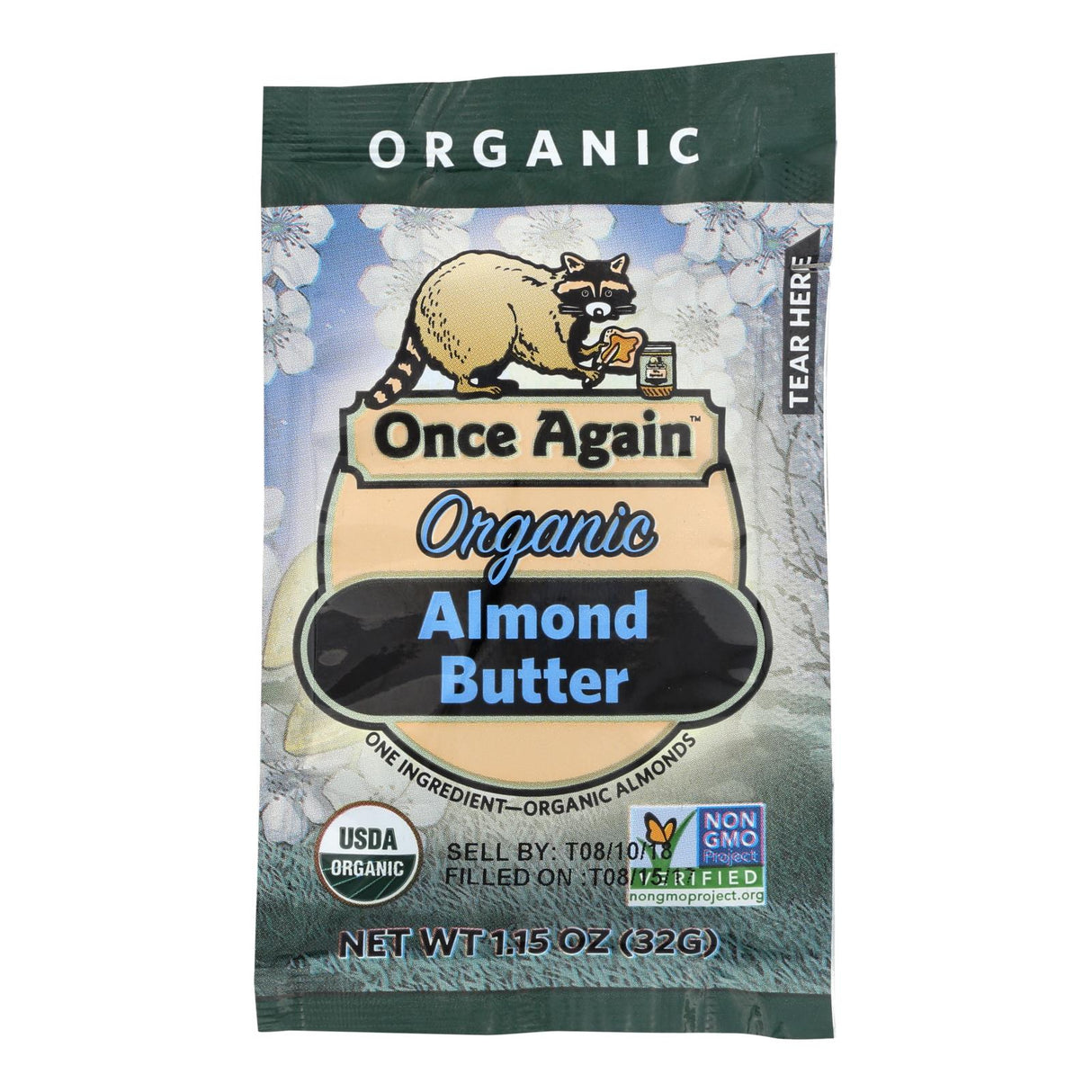 Once Again Organic Original Squeeze Pack Almond Butter, 10-Pack, 1.15 Oz - Cozy Farm