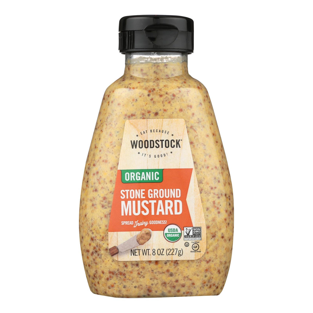 Woodstock Organic Stone Ground Mustard, 8 Oz (Pack of 12) - Cozy Farm